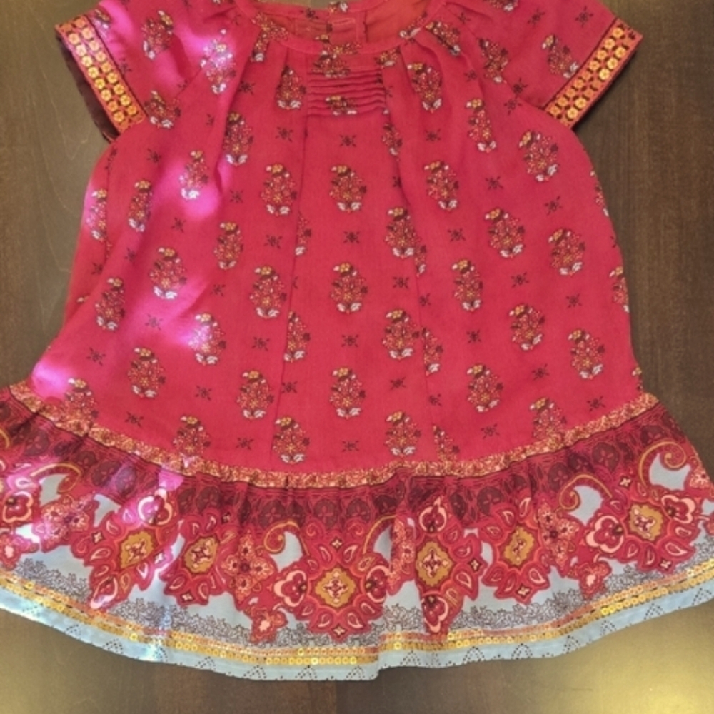 Monsoon London Dress From India Fabric & Style To Die For 12-18 Mos BOHO WHIMSY! - Picture 5 of 16